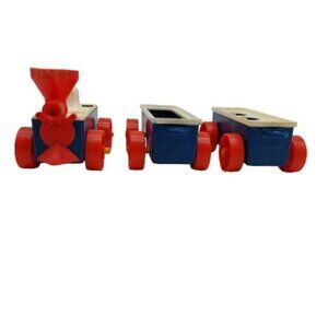 Kusan Inc Klickity Klack Train Engine Locomotive & Cars 1970s READ Incomplete